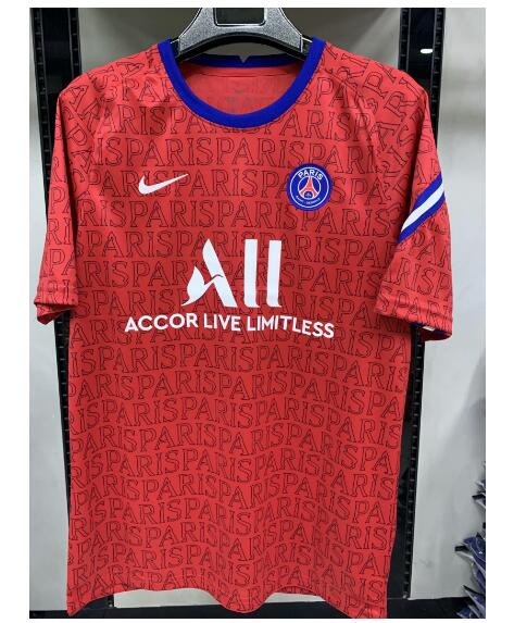 PSG Paris Red Pre-Match Short Training Shirt 2020/21